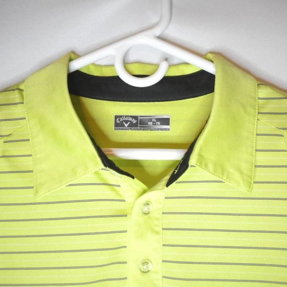 Callaway Golf Polo Stripped Yellow S/S Size XL - Picture 1 of 3
